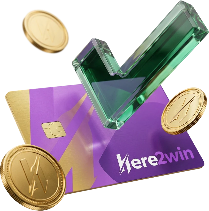 Here2Win branded card, the kind of payment method an identity check clears for withdrawal