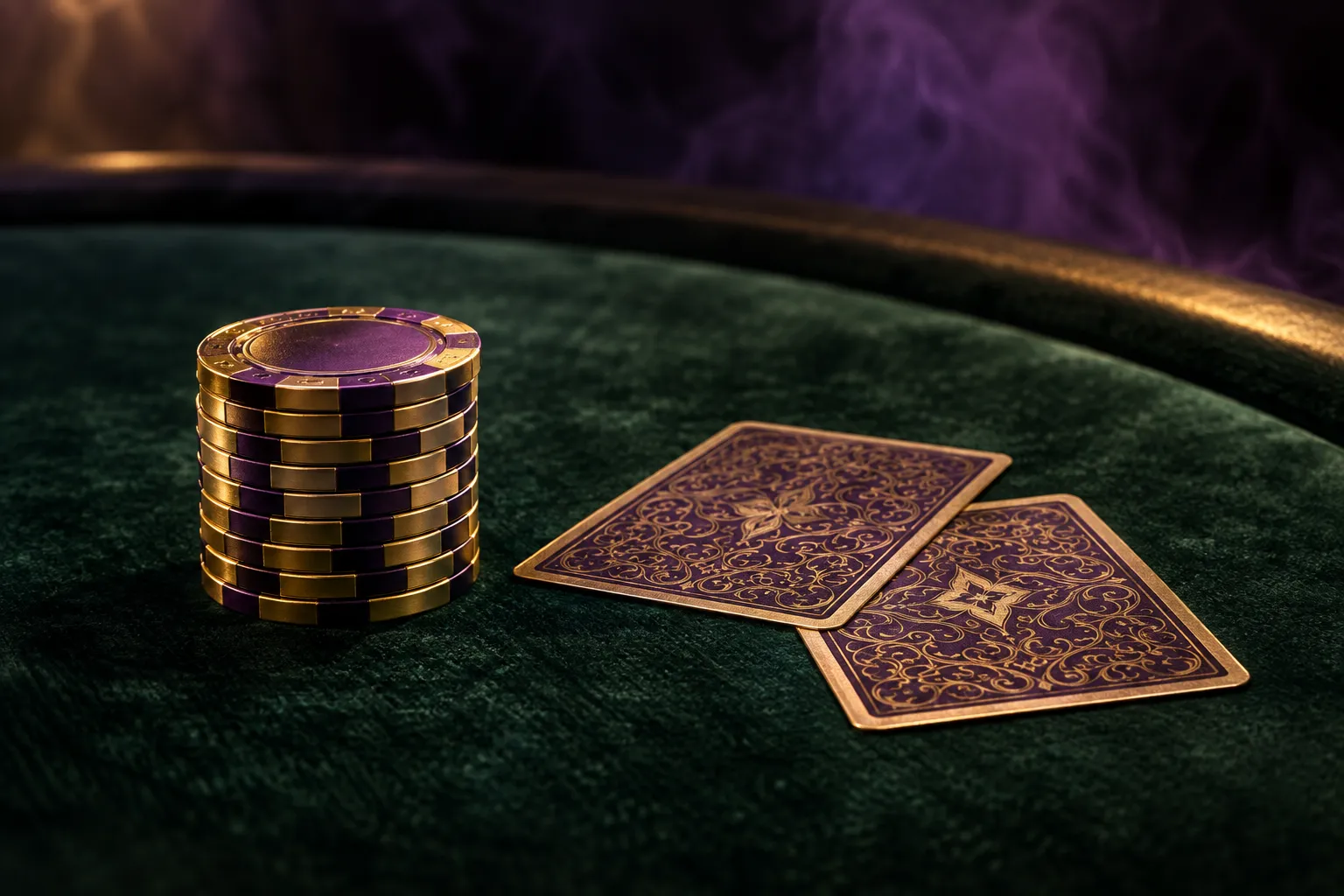 Close-up detail of a card table felt and suit markings