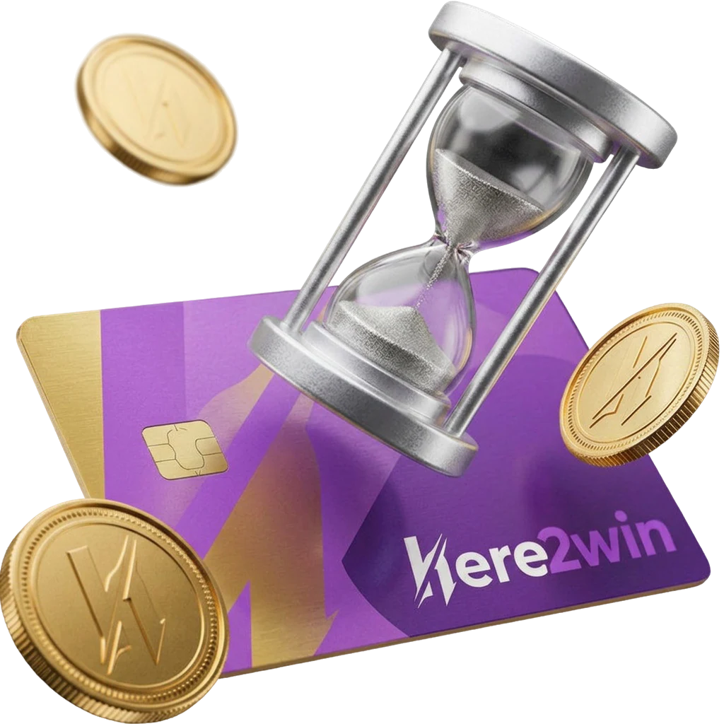 Hourglass resting on a bank card, styled for an identity verification section